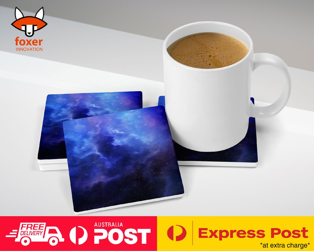 COASTER COFFEE DRINKING MAT|BLUE NEBULA SPACE GALAXY