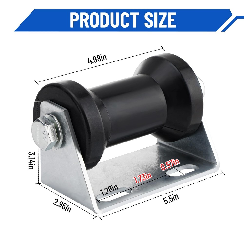 Venussar Boat Trailer Rollers with Brackets 5" Keel Roller Assembly Kit for B...