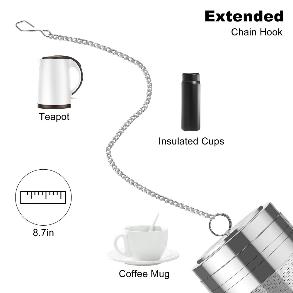 Numola Large Tea Infusers for Loose Tea, Extra Fine Mesh Large, Silver