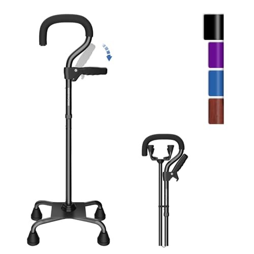 Canes for Women/Men with Second Handle, Foldable & Adjustable Walking black