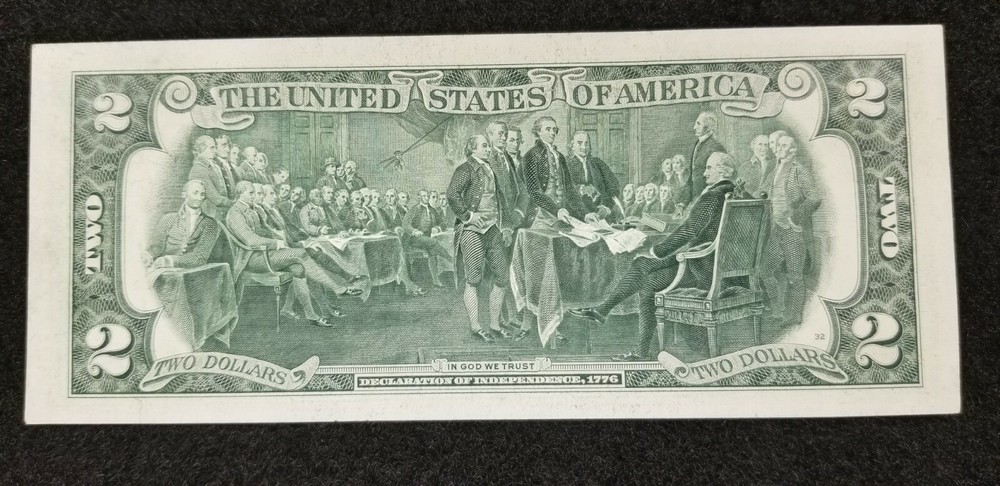1976 $2 Shift ERROR 15356442 Neff Treasurer Bicentennial Huge shift error uncirc