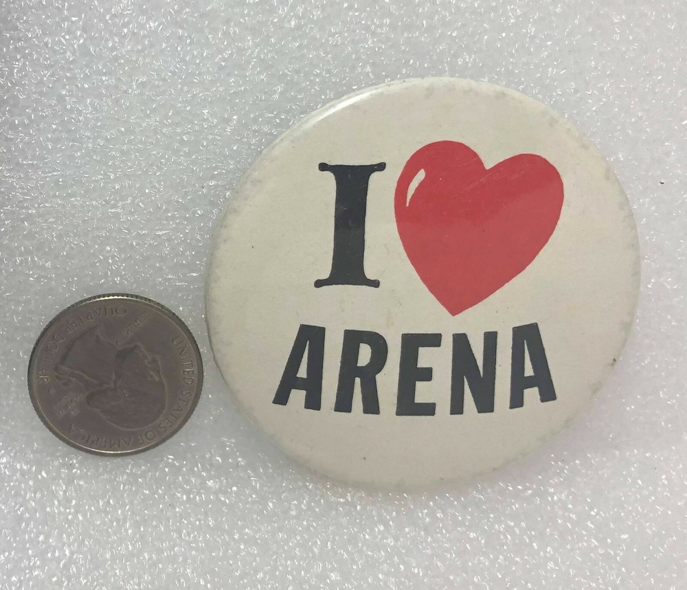 I Love Arena Button Pin