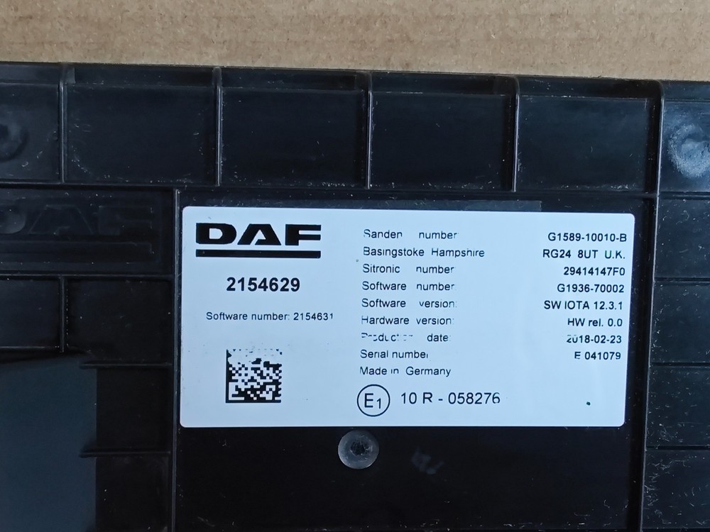 DAF XF 106 2018 HEATER CONTROL MODULE 2154629