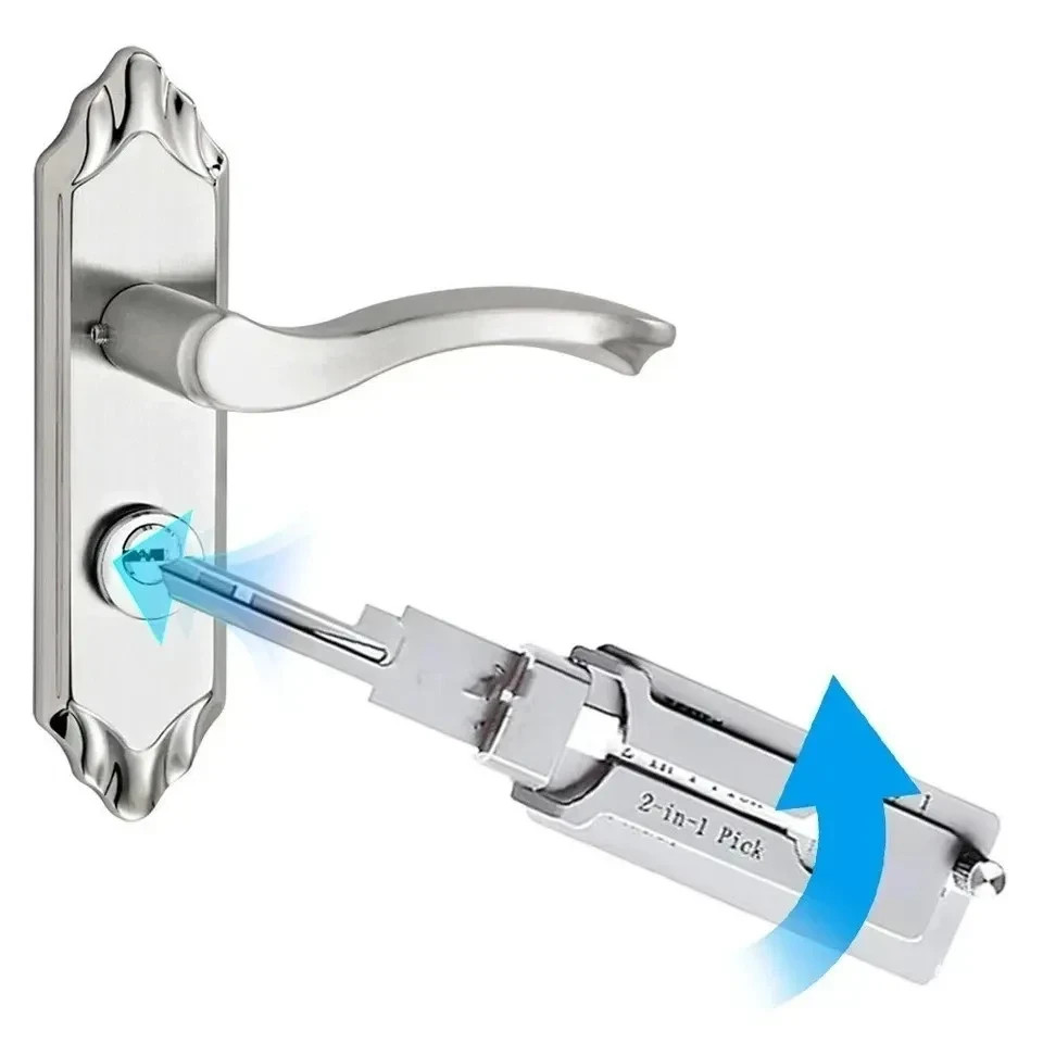 2-in-1 Stainless Steel Key Decoder SS001 PRO Lock Decoder Repair Tools-Free Ship