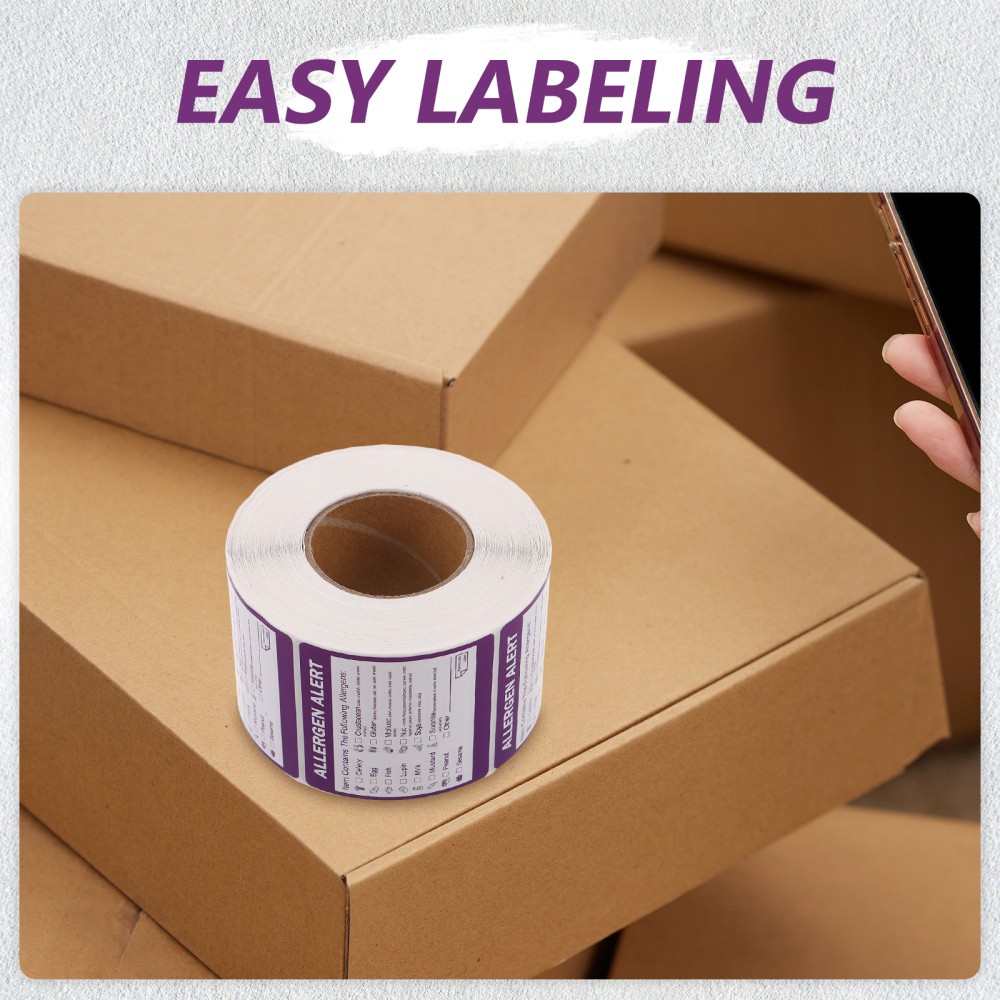 2 Rolls Allergen Label Notification Stickers Identification Labels