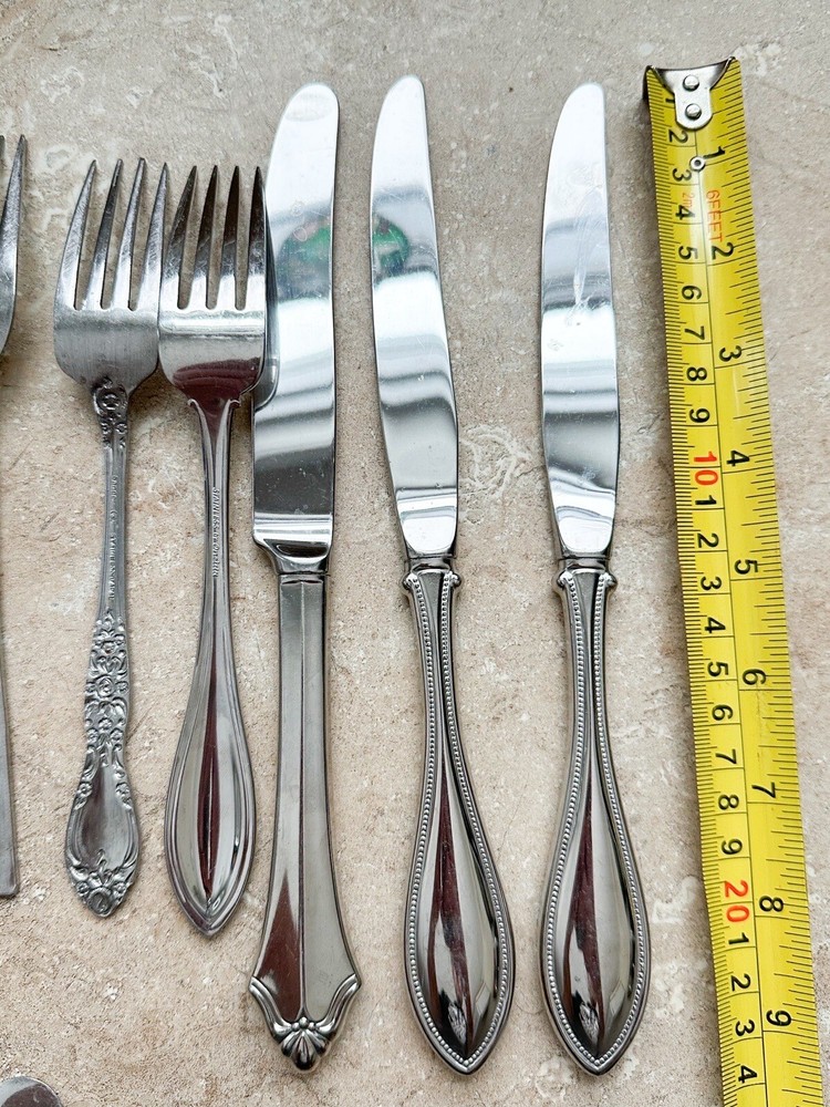 Vintage Mixed Lot Stainless Flatware Fork Spoon Knife Craft Stanley Roberts ETC