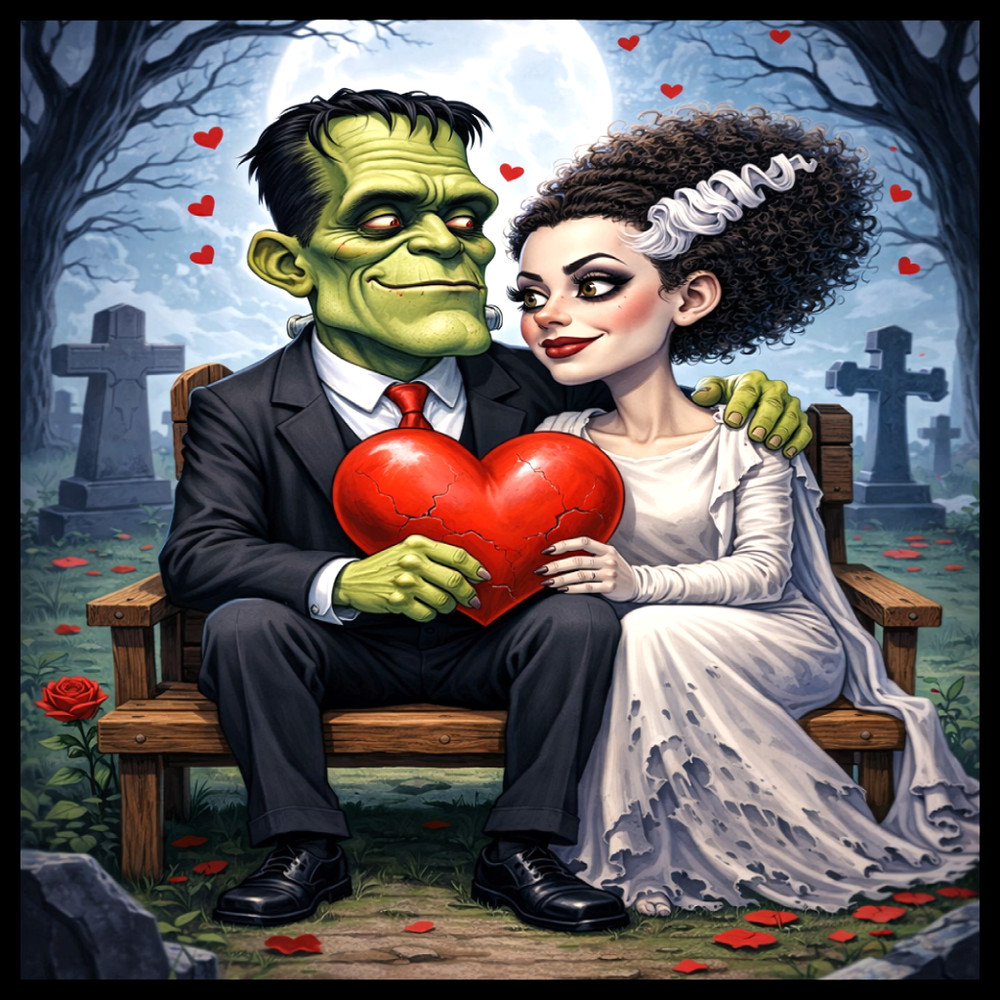 30 Custom Frankenstein Couple Personalized Address Labels