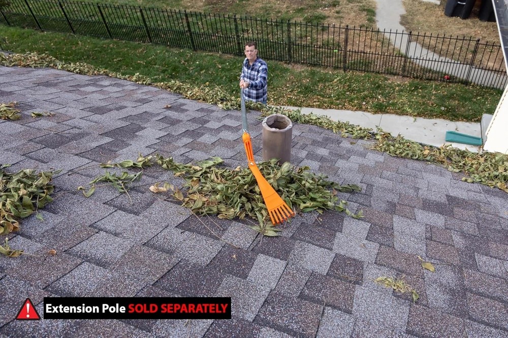 Mini Rake Head – Gutter Rake Tool Removing Leaves & Debris from Roofs Gutters