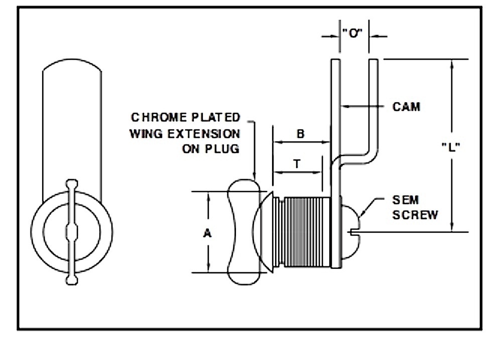 TL 822, thumb turn latch, marine hardware