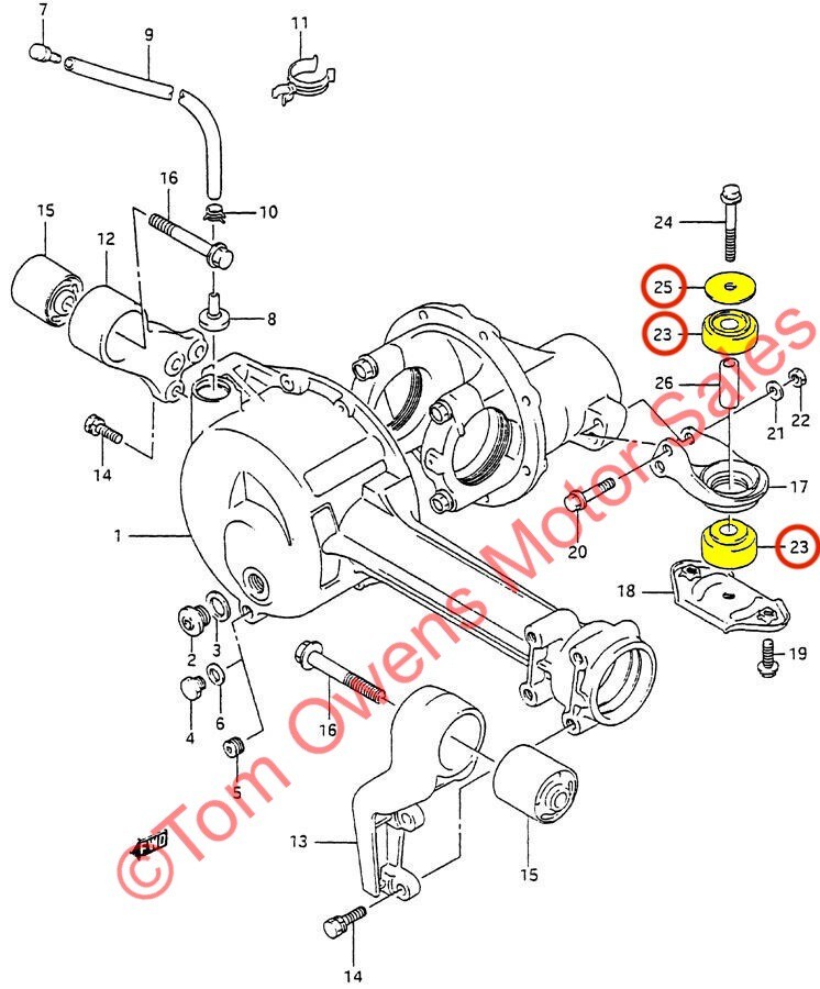 Front Axle Mount Bushing Kit 4WD | Tracker Sidekick Vitara X90 | Genuine OE NEW!