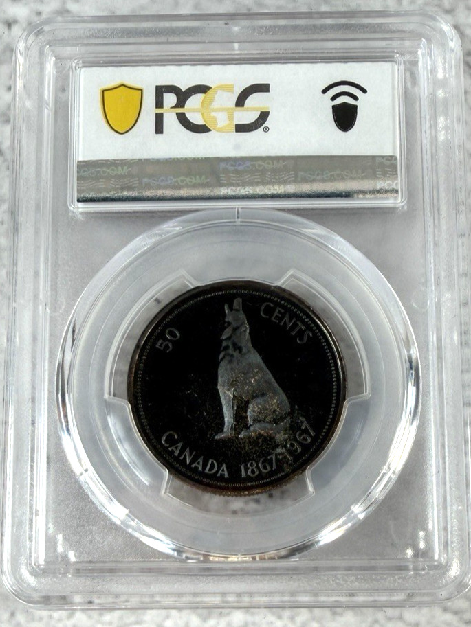 1967 Canada 50 Cent Coin PCGS PR66 Medal Alignment