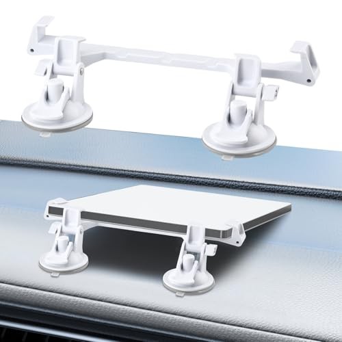 White Starlink Mini Car Mount for Dashboard & Suction Cup Mount