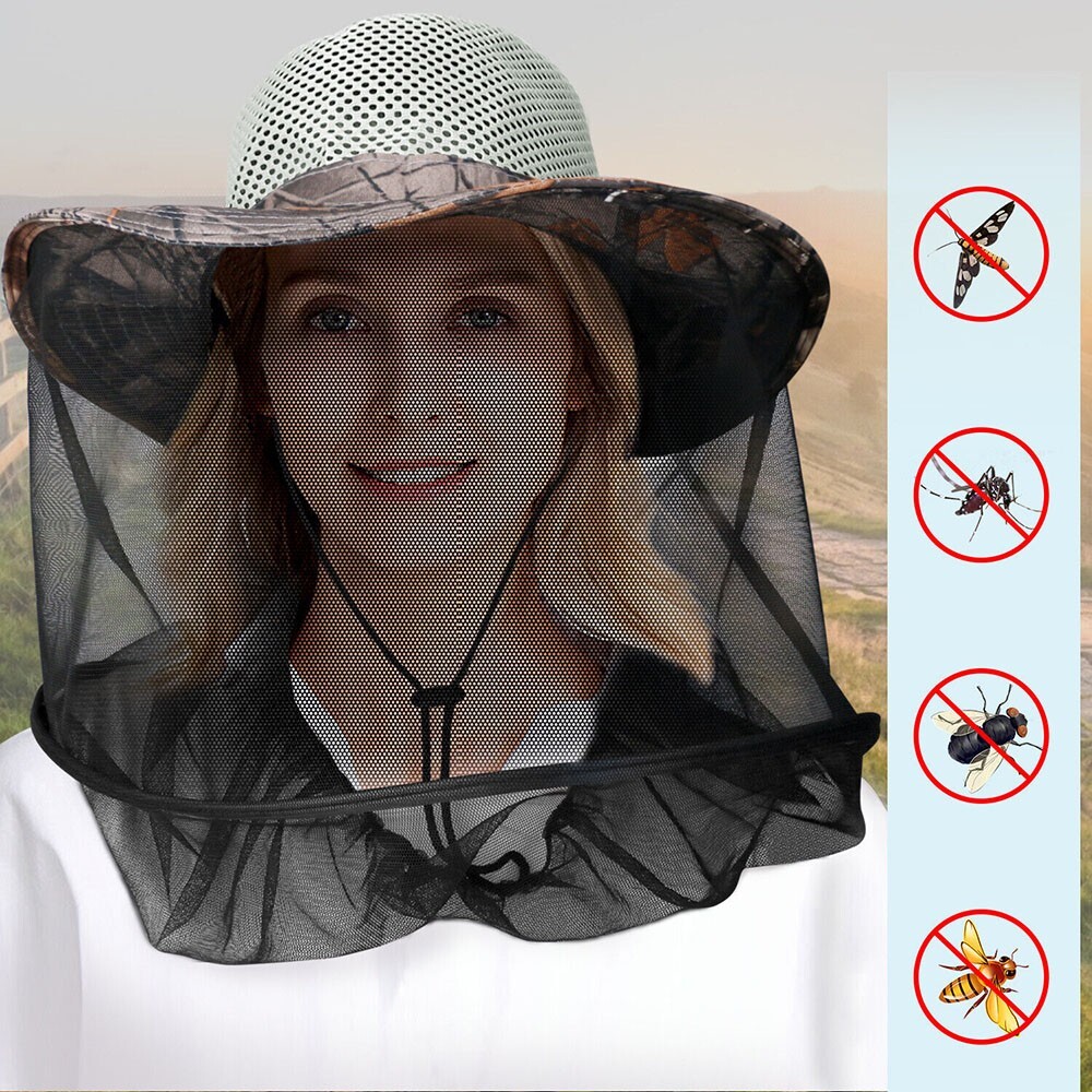 Outdoor Anti-Mosquito Insect Bee Hat Bug Mesh Head Net Camping Face Protector US