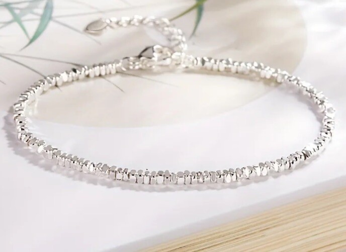 925 Sterling Silver Bracelet, 6.3+1.57” Extender