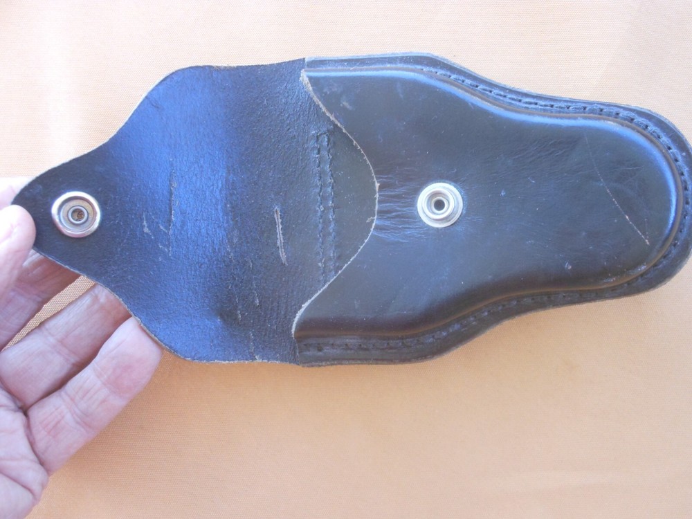 Vintage BUCHEIMER Black Leather Handcuffs Case - no. 21 with Belt Loop