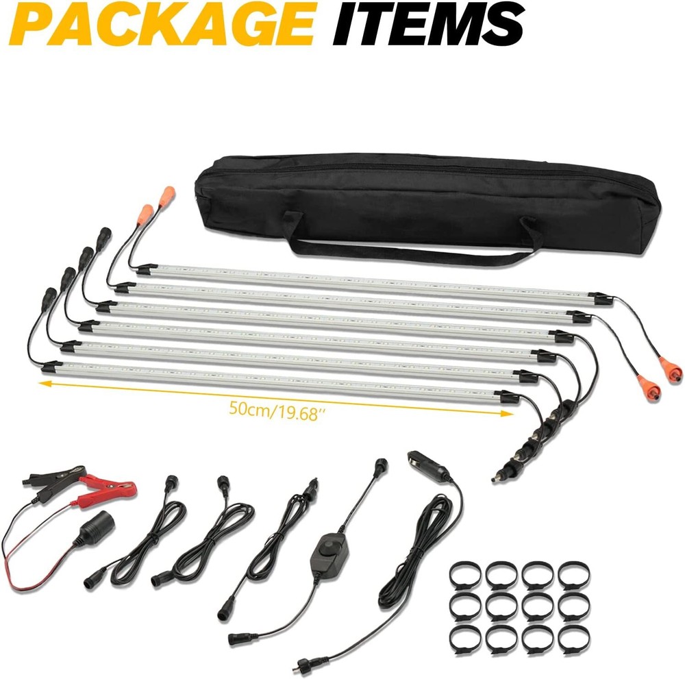 12V LED Interior Light Bar Aluminum Rigid String Lights with Dimmer Switch Water