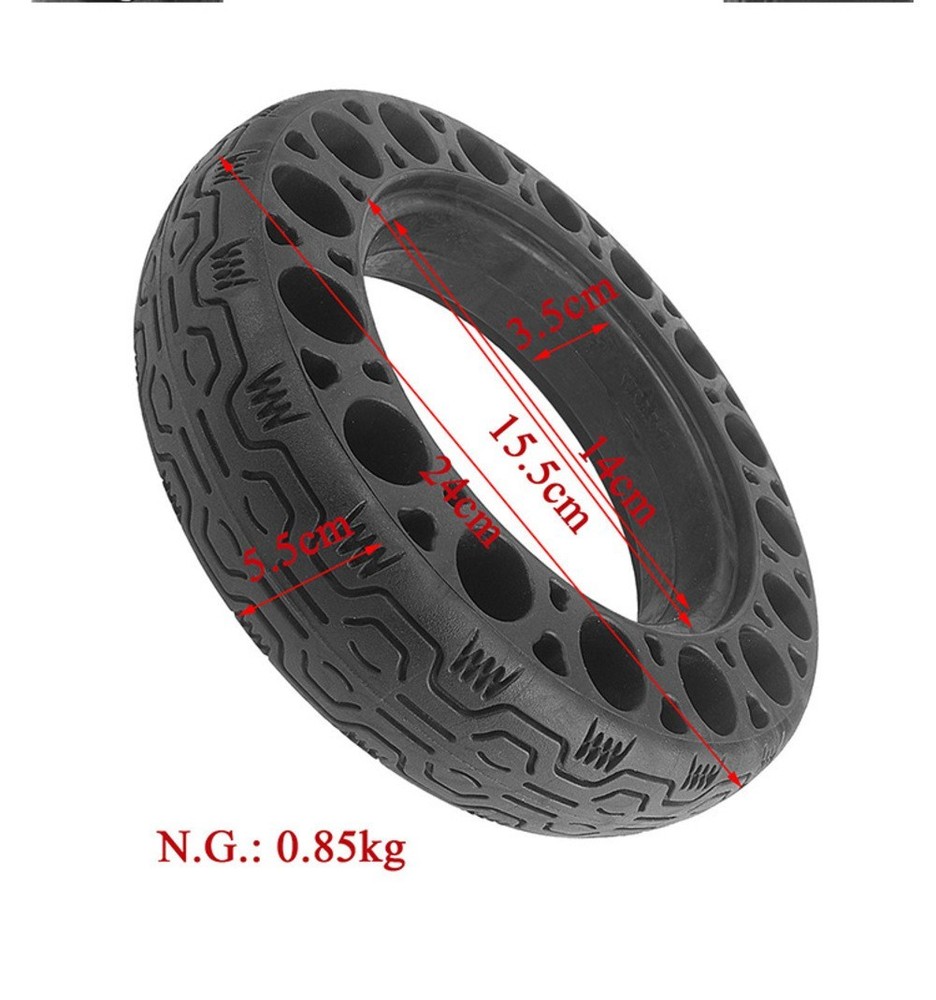 Replacement 10x2 125 Rubber Solid Tire for Electric Scooter Puncture Proof