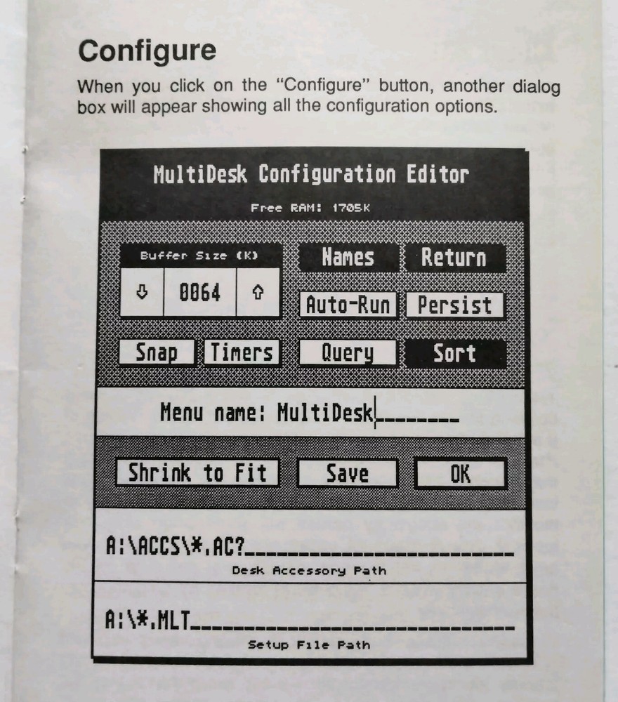 Multi Desk 1988 Vintage Atari ST CodeHead Software 3.5" Disk and Manual