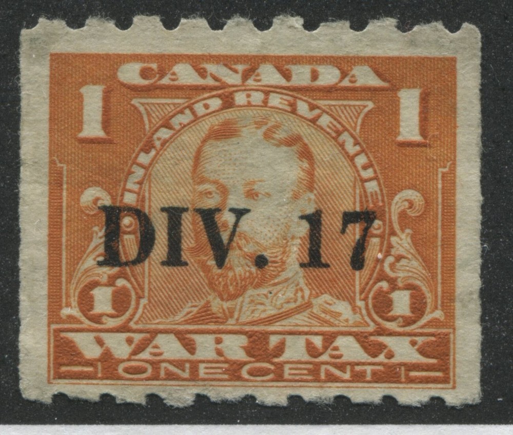 KGV 1 cent coil War Tax overprinted Div. 17 used