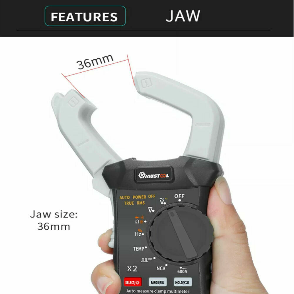 6000 Counts True RMS Clamp Meter AC DC Voltage & Current Digital Multimeter