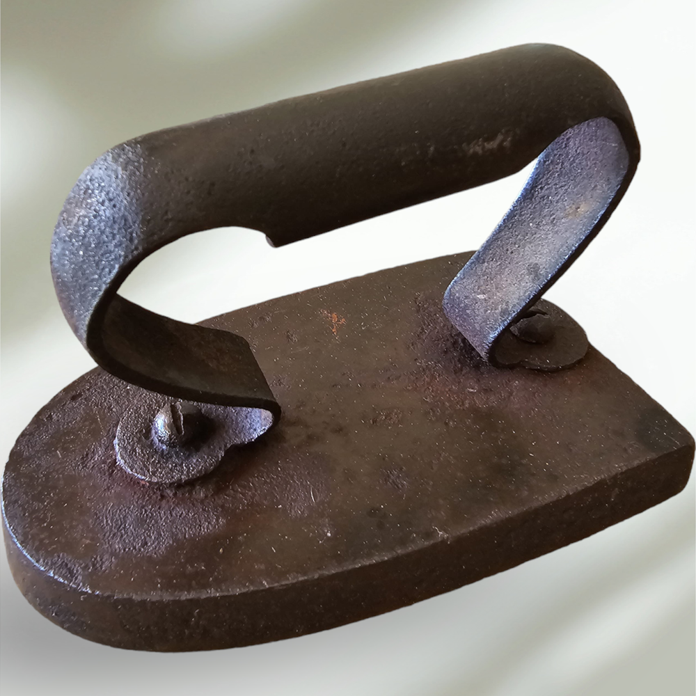 Antique Cast Sad Iron Solid Handle Door Stop Bookend Rustic Primitive