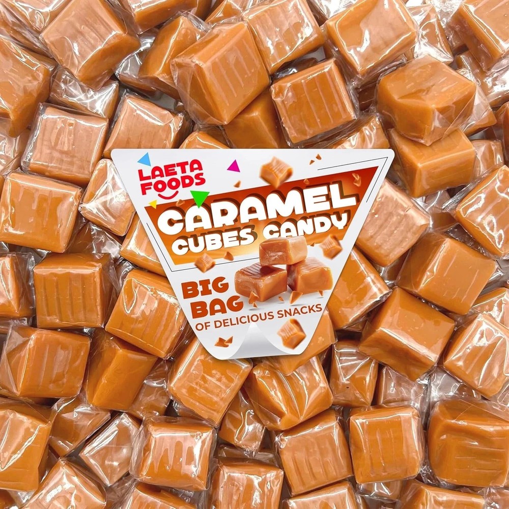 Classic Chewy Caramel Squares Candy Individually Wrapped (1 Pound Pack)