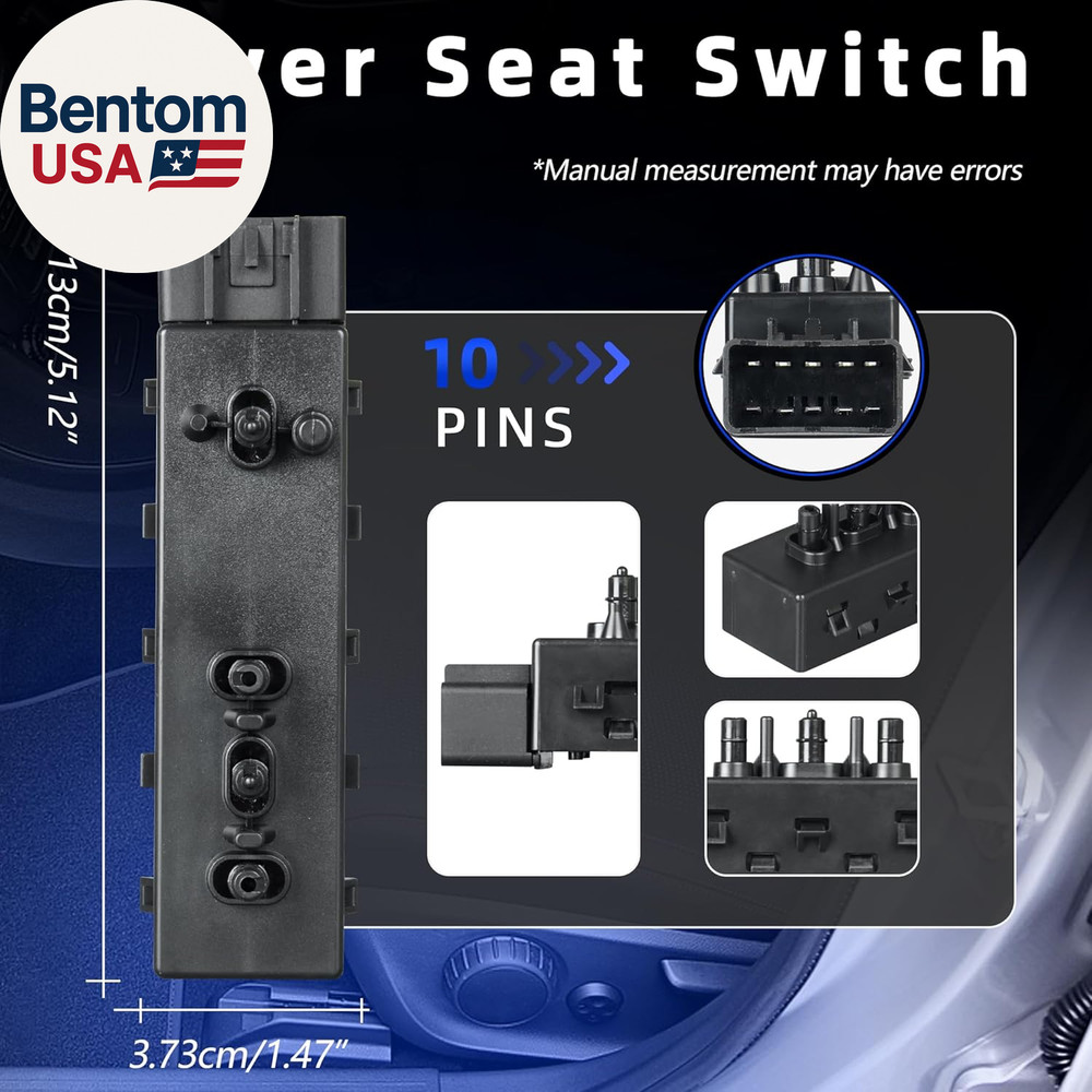 Power Seat Switch Adjust Switch 10 Way Front Left Driver Side Compatible with Ni
