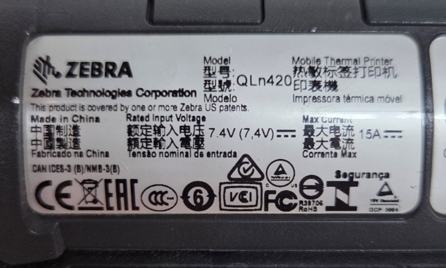 ZEBRA QLn420 Mobile Thermal Printer w/ Battery