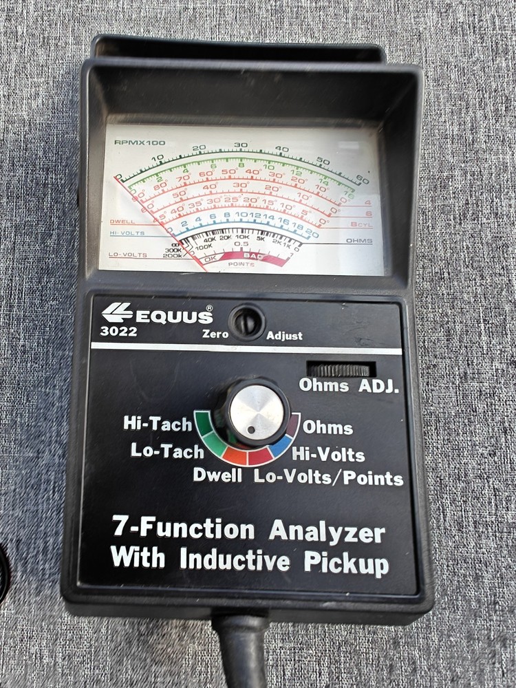 EQUUS  3022 7-Function Analyzer W/ Inductive Pickup. Ohms Works.  Rest Untested