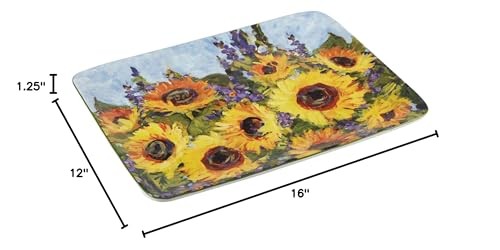 Certified International Sunflower Bouquet Rectangular Platter, 16" x 12"