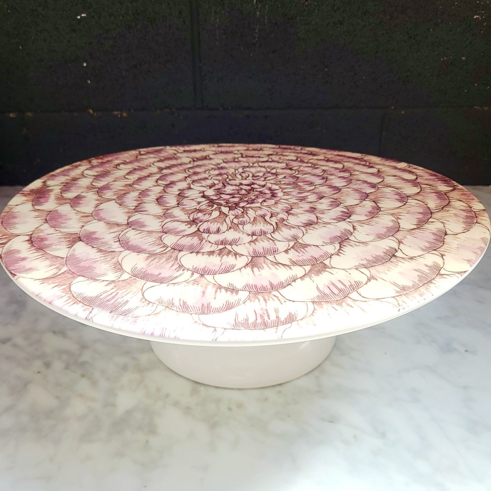 READ Authentic JOHN DERIAN Peony Bloom Target Melamine Cake Stand White Pink