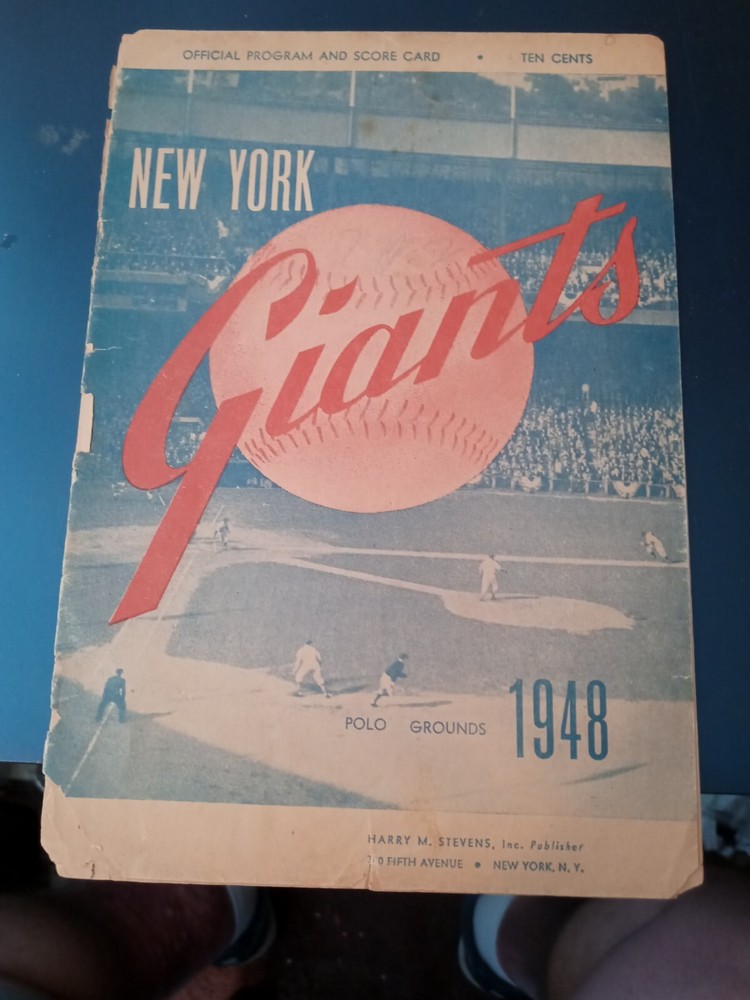 1948 Cincinnati Reds vs. New York Giants Program (scored) poor condition
