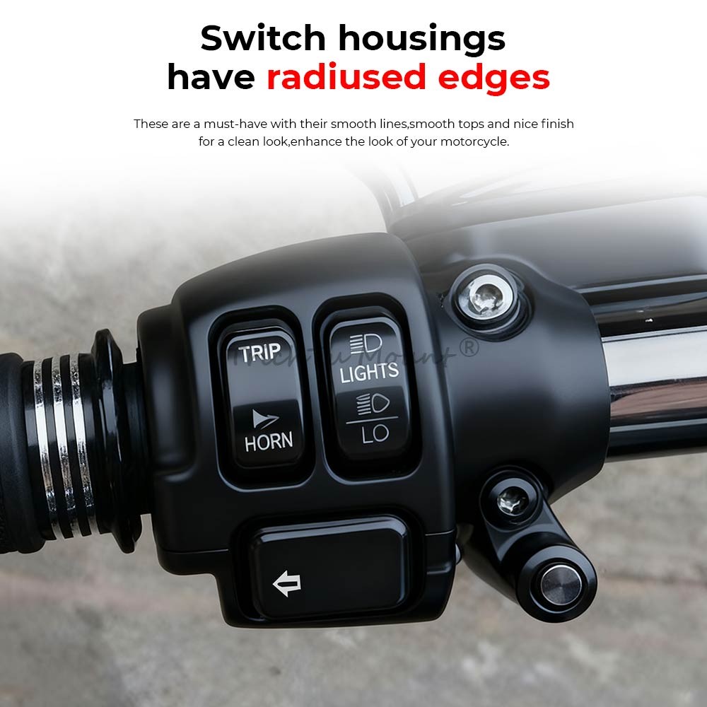Motorcycle Handlebar Control Switch Housings Cap Cover Button For Harley Softail