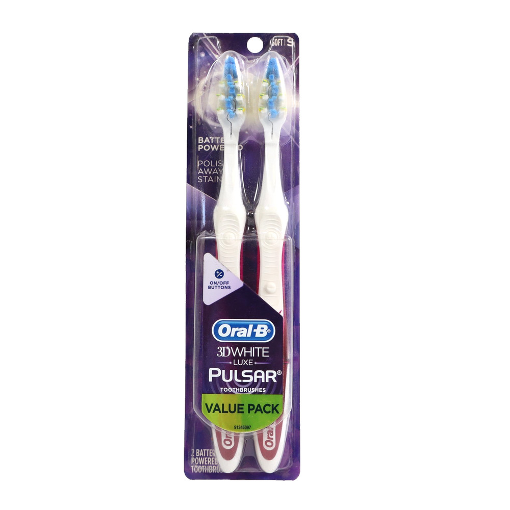 Oral-B Pulsar White Advanced Vivid Toothbrushes Soft 2 Value Pack