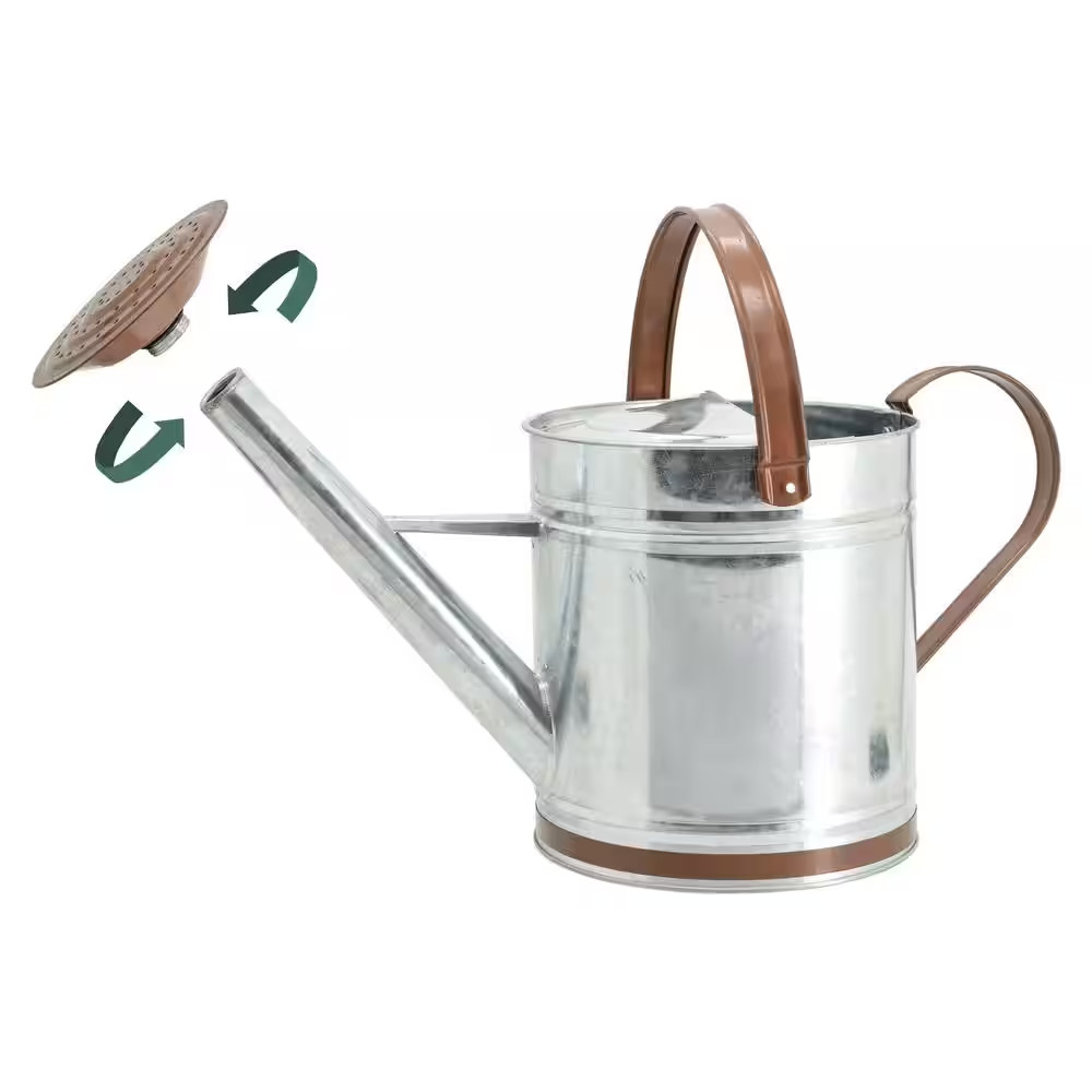 Classic 2.6 Gal. Chrome Metal Watering Can