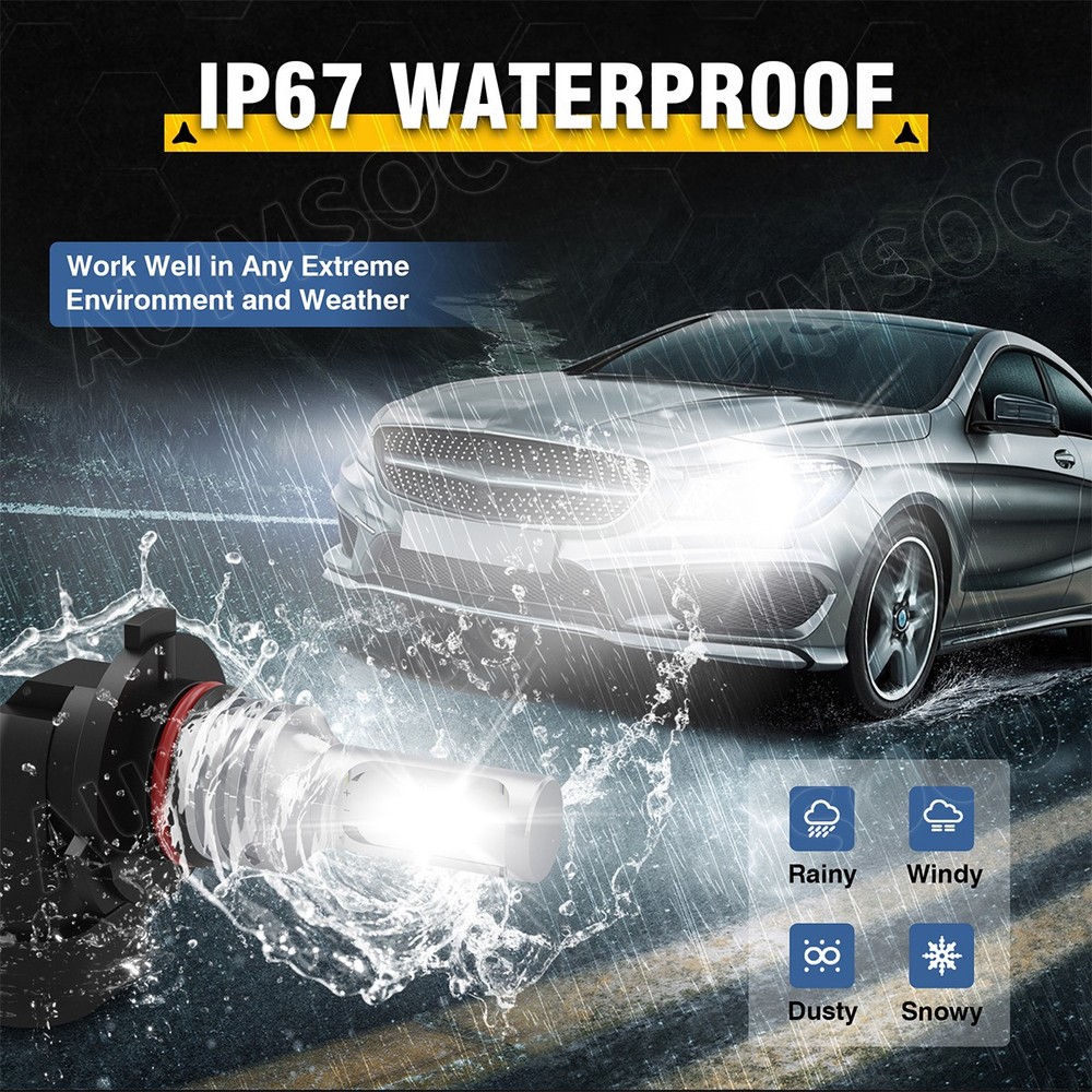 10000K LED Headlight Bulbs Super Bright White 9005 9006 High Low Beam Conversion