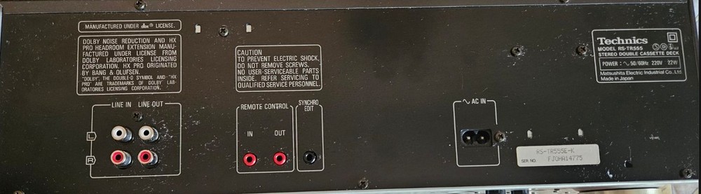 Technics double cassette deck RS-TR555