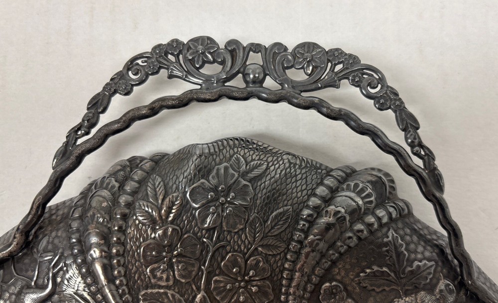 Victorian Silverplate Calling Card or Petit Four Tray