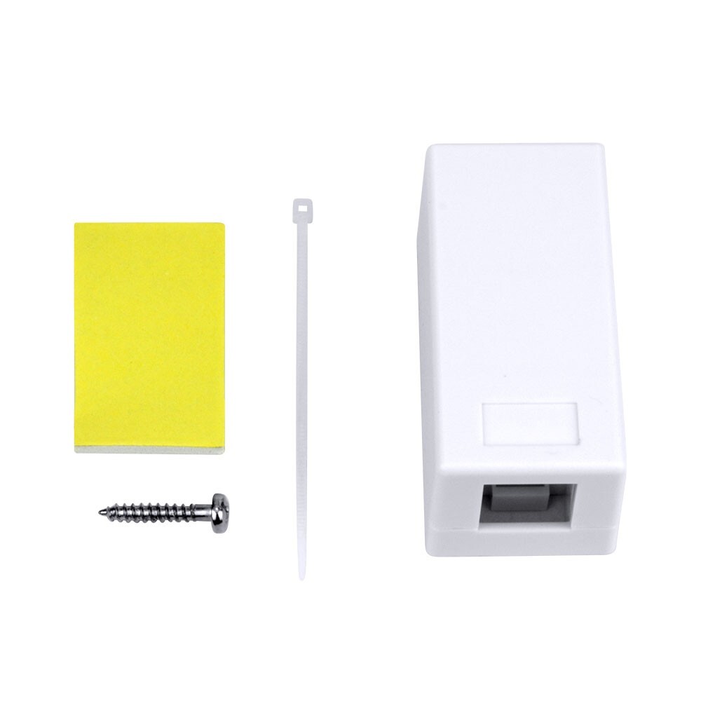 Construct Pro Single Surface-Mount Jack Box (Adhesive Back, White)