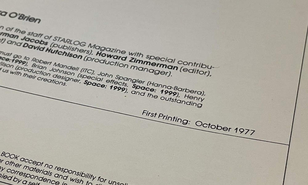 Moonbase Alpha Technical Notebook: Official Ed. (Space: 1999) - 1977 1st Print.