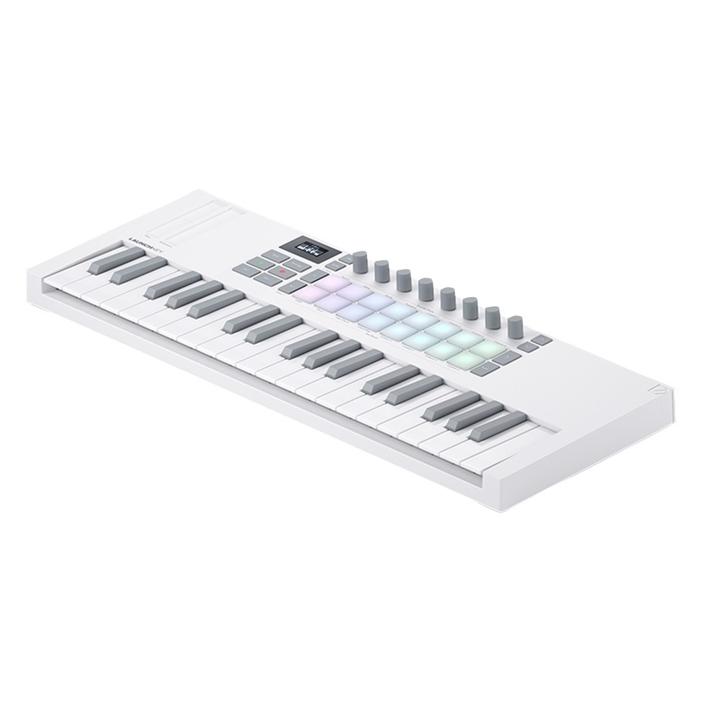 Novation Launchkey Mini 37 MK4 White 37-Note Mini Controller Keyboard w Case