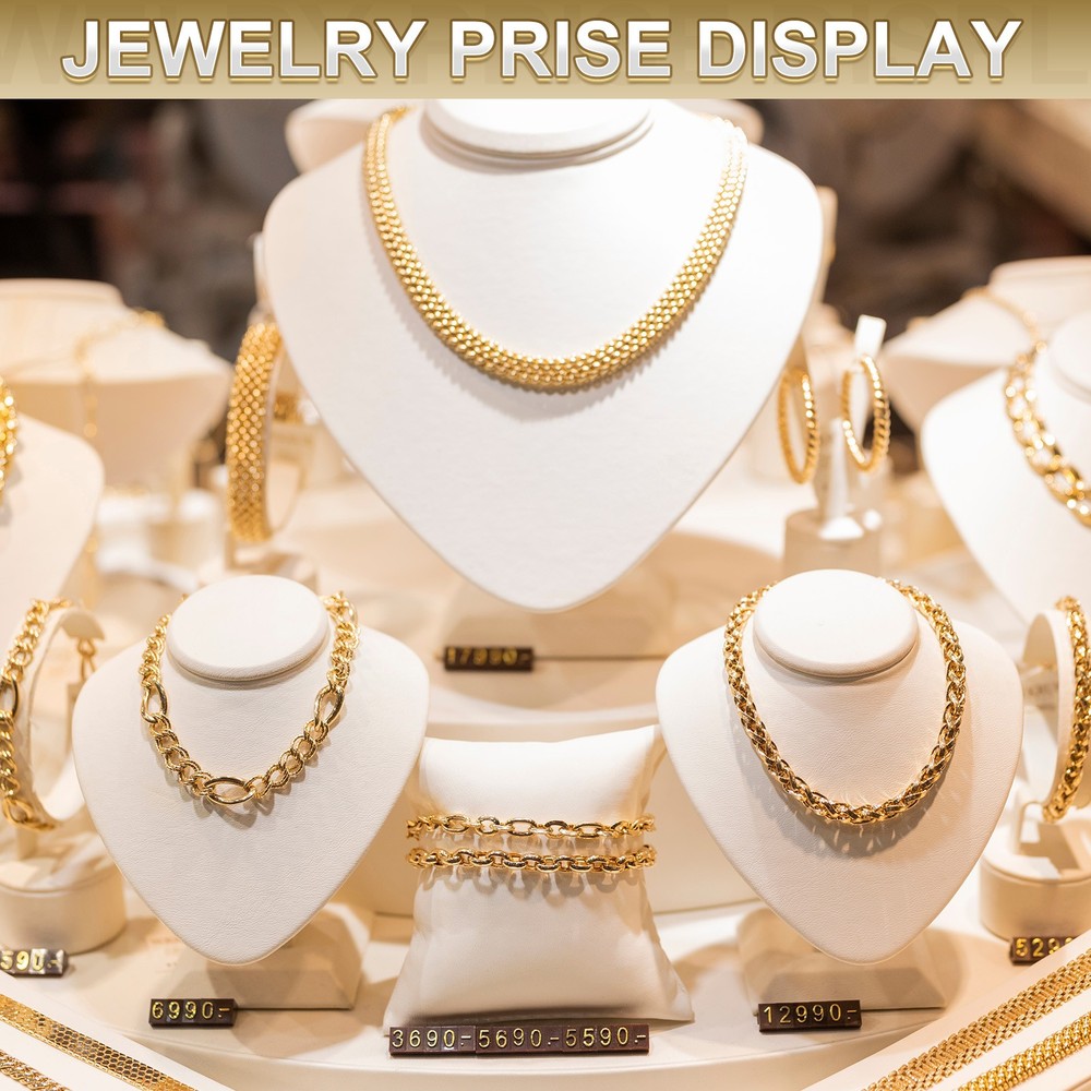 10Set Price Display Cube, Price Tag Stand Mini Tag(Clear/Gold, 1.8" Length)