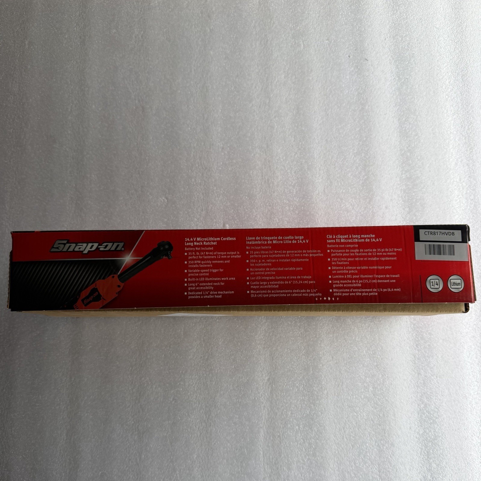 NEW SNAP ON CTR817HVDB 14.4V Lithium 1/4" Dr Brushless Long Neck Ratchet Tool