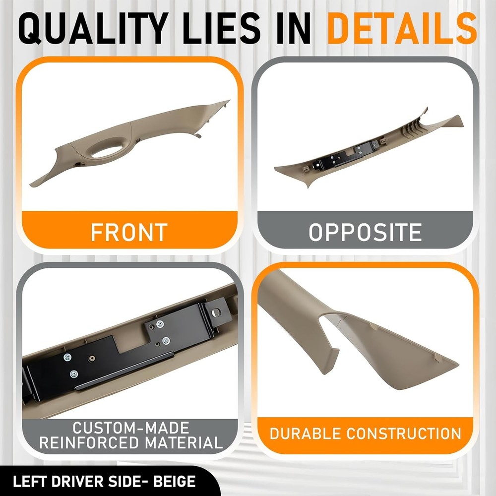A Pillar Interior Trim Handle Left Driver Side Side, Beige