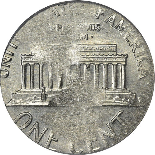 1968 Lincoln Cent Struck on Canada 10 Cents Planchet PCGS MS-62. Mint Error