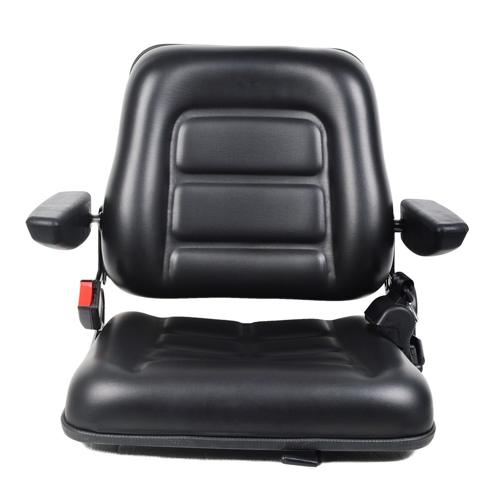 Universal Tractor Forklift Seat Excavator Adjustable Backrest Armrest Safty Belt