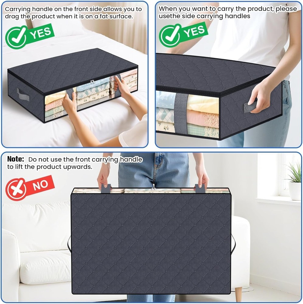 Under Bed Storage Containers 4 Pack Blanket Storage Bags Collapsible Storage