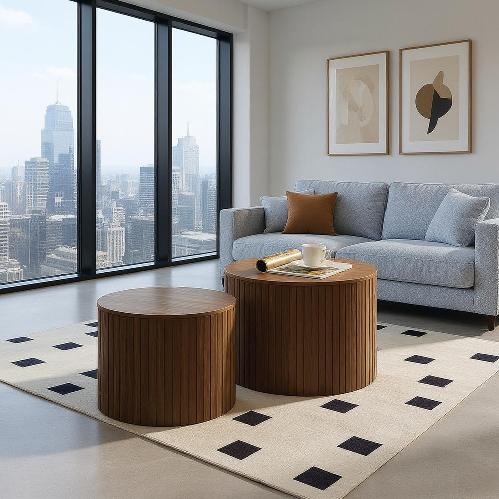 Seville 2 Piece 19” / 15” Nesting Storage Table Set