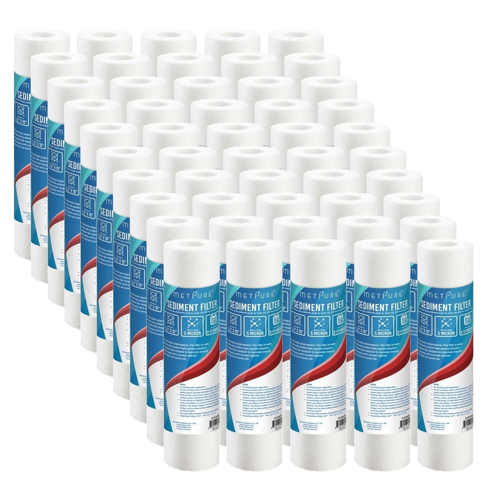 1 to 50 PACK 10" x 2.5" PP Sediment Water Filter Cartridges 5 Micron