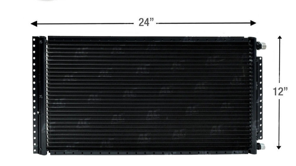 A/C AC Universal Condenser Parallel Flow 12 x 24 With Bracket O-ring #6 And #8